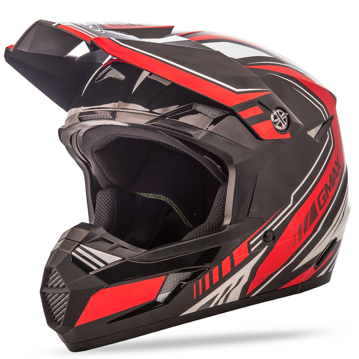 Gmax Mx-46 Off-Road Uncle Helmet Black/Red Md G3467205 TC-1