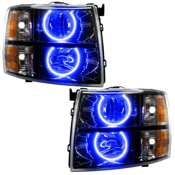 Oracle Lighting 07-13 Chevrolet Silverado Assembled Halo Headlights Round Style -Blue SEE WARRANTY 7105-002