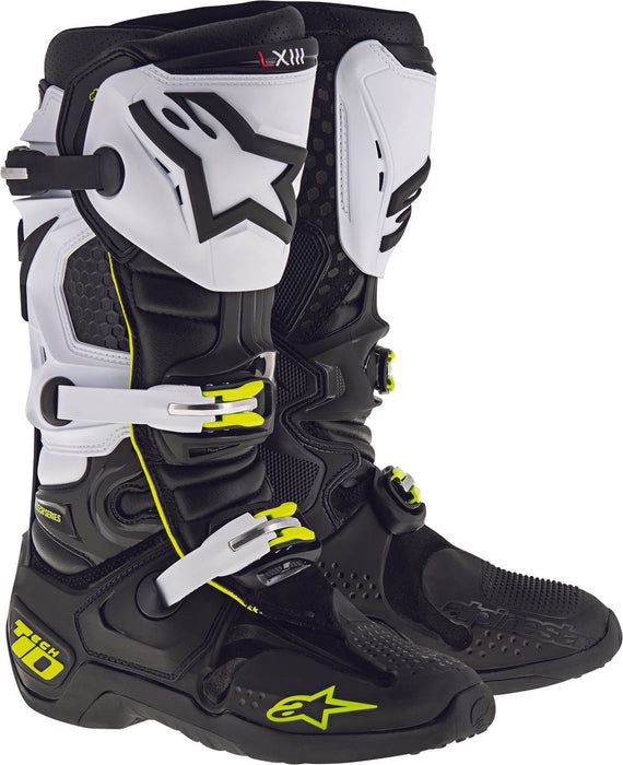 Alpinestars Tech 10 Boots Black/White Sz 09 2010014-12-9