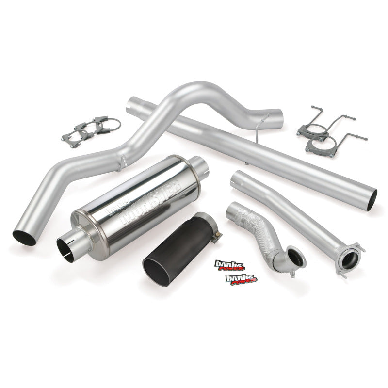 Banks Power 94-97 Ford 7.3L CCLB Monster Exhaust System SS Single Exhaust w/ Black Tip 46299-B