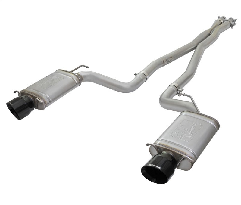 aFe Mach Force-Xp 3in CB Stainless Steel Dual Exhaust System w/ Black Tips 09-15 Cadillac CTS-V 49-34063-B