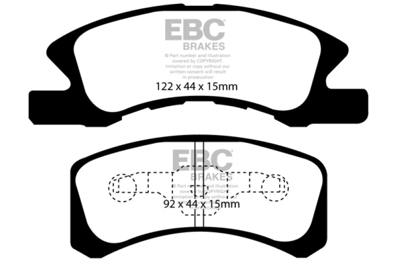 EBC 14+ Mitsubishi Mirage 1.2 Ultimax2 Front Brake Pads UD1731