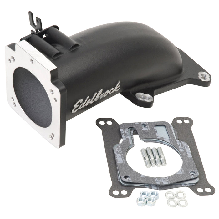 Edelbrock Ultra Low Profile Intake Elbow 90mm Throttle Body to Square-Bore Flange Black Finish 38473