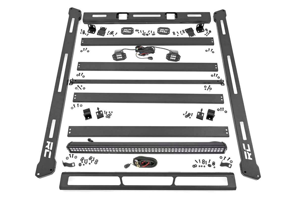 Rough Country Roof Rack Black Series Lights Fits Jeep Wrangler Jl 4WD (2018-2023) 10622