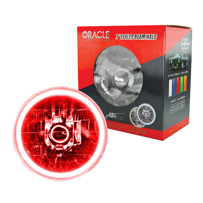 Oracle Pre-Installed Lights 7 IN. Sealed Beam Red Halo SEE WARRANTY 6905-003