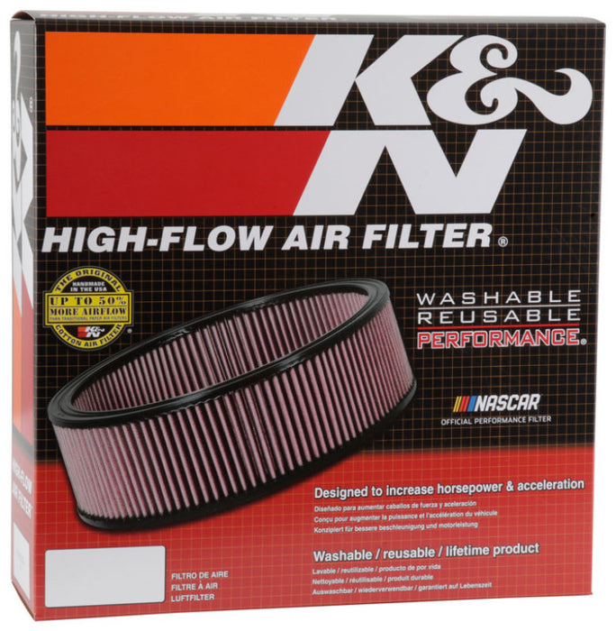 K&N E-2865 Round Air Filter for MERCEDES BENZ 190E L4-2.0/2.3L F/I, 1982-1988