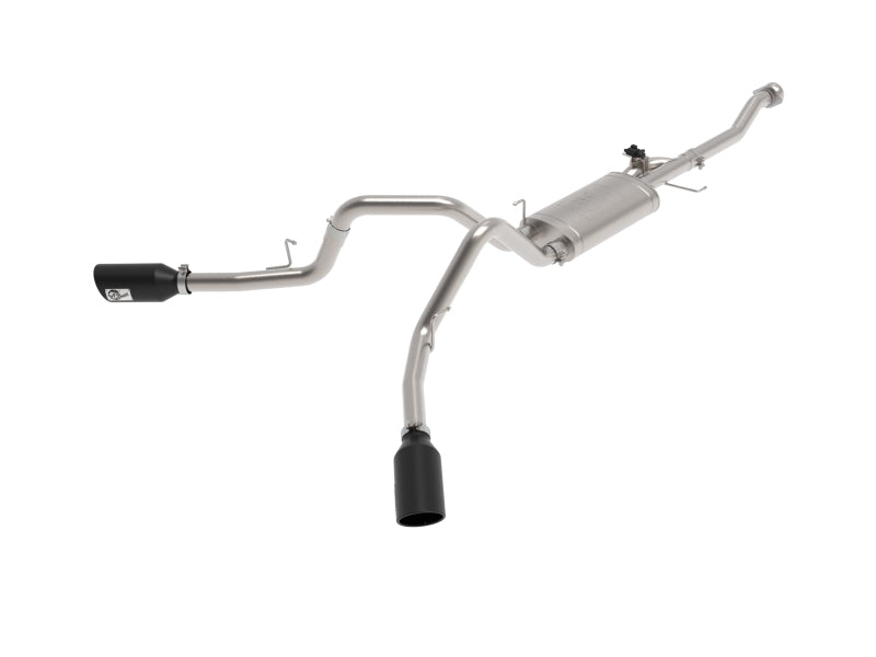 aFe Gemini XV 3in 304 SS Cat-Back Exhaust 2021 Ford F-150 V6 2.7L/3.5L (tt)/V8 5.0L w/ CO Black Tips 49-33129-B