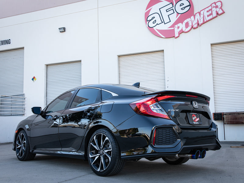 aFe Takeda 2.5in 304 SS Cat-Back Exhaust System w/ Blue Tips 17-20 Honda Civic Si Sedan I4 1.5L 49-36619-L