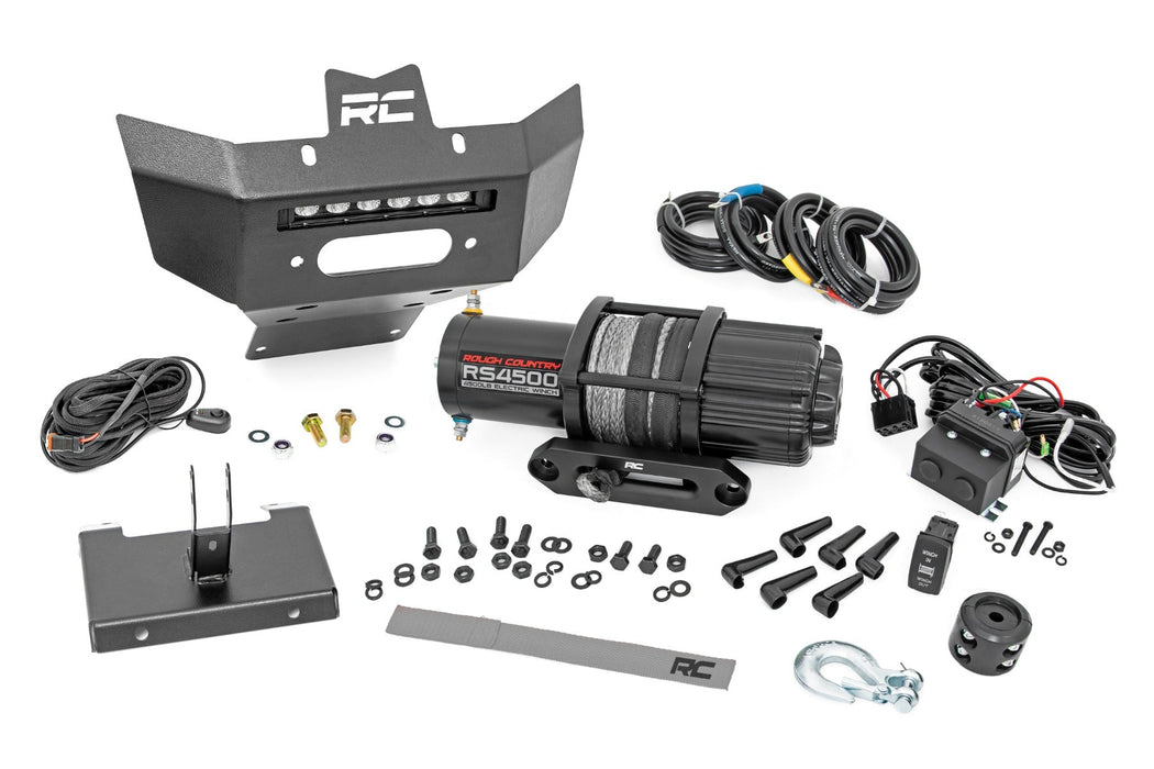 Rough Country Winch Bumper 4500-Lb Winch Black Series Led 6" Light Can-Am Renegade 97071