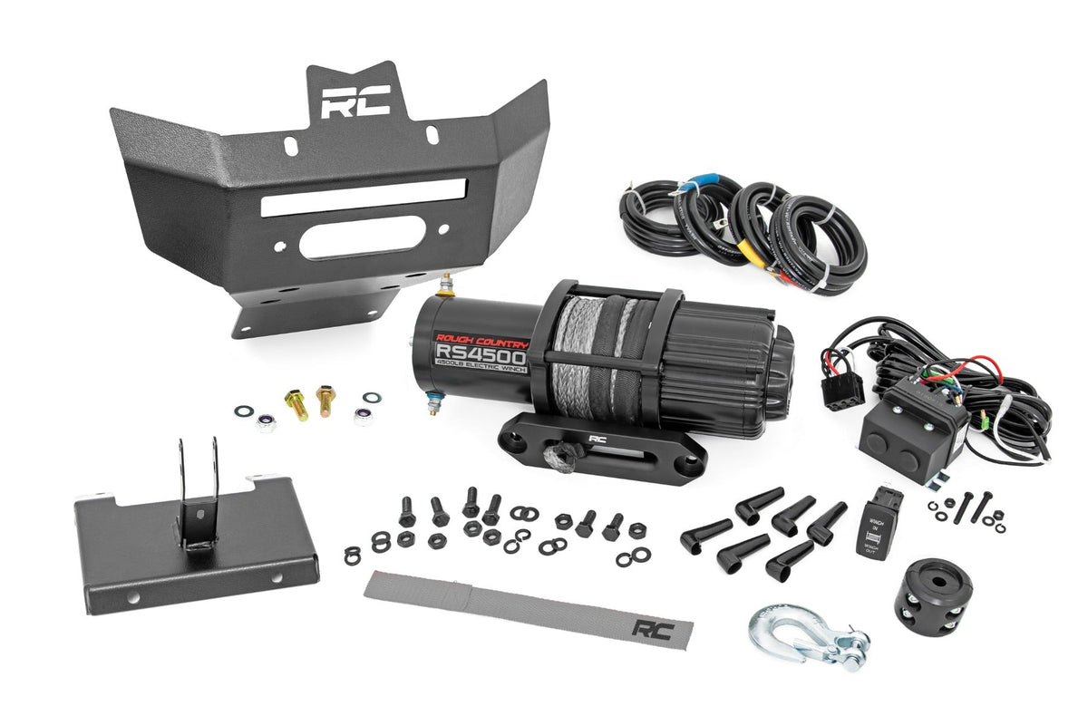 Rough Country Winch Bumper 4500-Lb Winch Synthetic Rope Fits Can-Am Renegade 97070