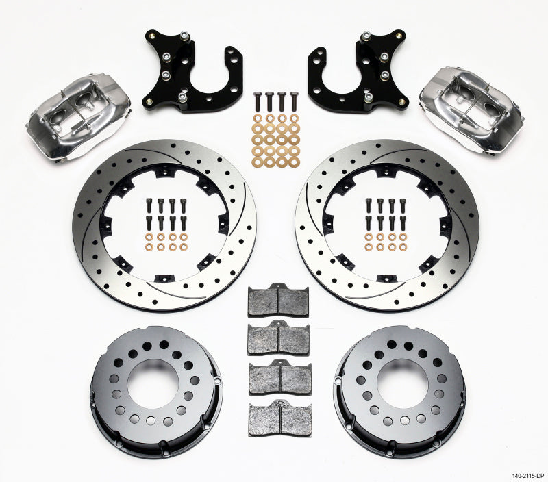 Wilwood Forged Dynalite P/S Rear Kit Drilled Polished Big Ford 2.36in Offset 140-2115-DP