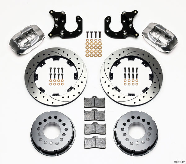 Wilwood Forged Dynalite P/S Rear Kit Drilled Polished Big Ford 2.36in Offset 140-2115-DP