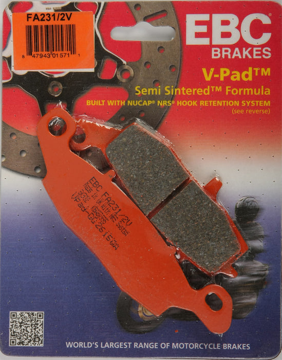 EBC Brakes FA231/2V Semi Sintered Disc Brake Pad, Black, One-Size