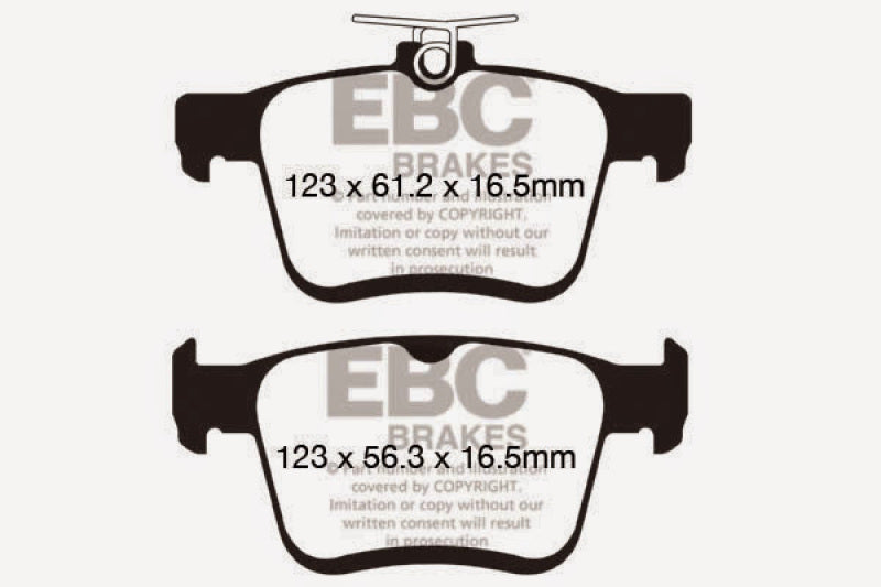 EBC 2014+ Audi A3 1.8 Turbo (w/Electronic Parking Brake) Redstuff Rear Brake Pads DP32153C