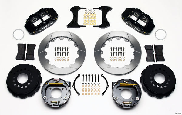 Wilwood Narrow Superlite 4R Rear P-Brk Kit 12.88in Chevy 12 Bolt w/ C-Clips 2.75in Off Stag Mount 140-13678