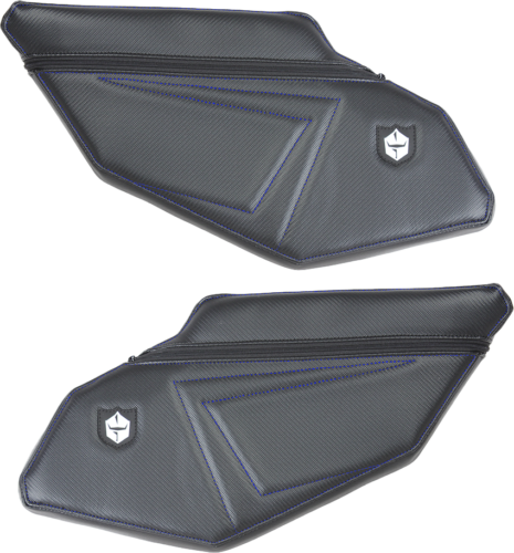 Pro Armor Rear Door Knee Pads With Storage Black Blue Fits Polaris Rzr Pro Xp 4 P1910Y331BU