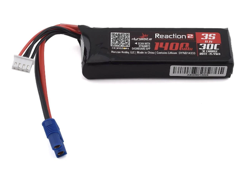 Dynamite Dynb14333 Reaction 2.0 11.1V 1400Mah 30C 3S Lipo Battery Ec3