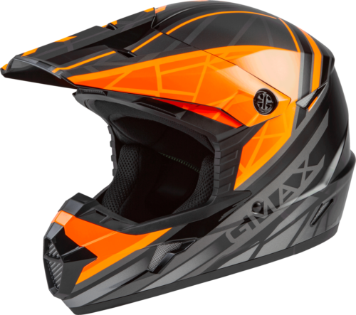 Gmax Mx-46 Off-Road Mega Helmet Black/Orange/Silver Lg D3461496