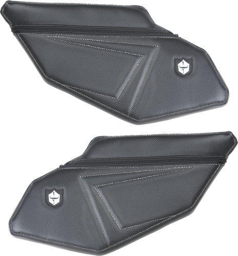 Pro Armor Rear Door Knee Pads With Storage Black White Fits Polaris Rzr Pro Xp 4 P1910Y331WH