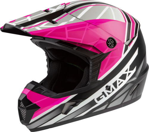 Gmax Youth Mx-46Y Off-Road Mega Helmet Matte Blk/Neon Pink Yl D3462342