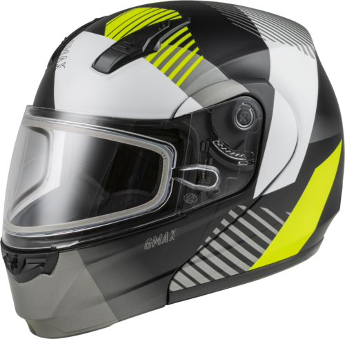 Gmax Helmet Md-04S Reserve X-Large Matte Black/Hi-Viz Modular Snow Helmet W Double M2043747
