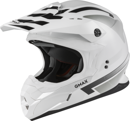Gmax Mx-86 Off-Road Fame Helmet White/Silver/Grey Md D3864015