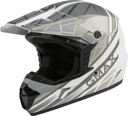 Gmax Youth Mx-46Y Off-Road Mega Helmet Matte White/Silver Yl D3462202