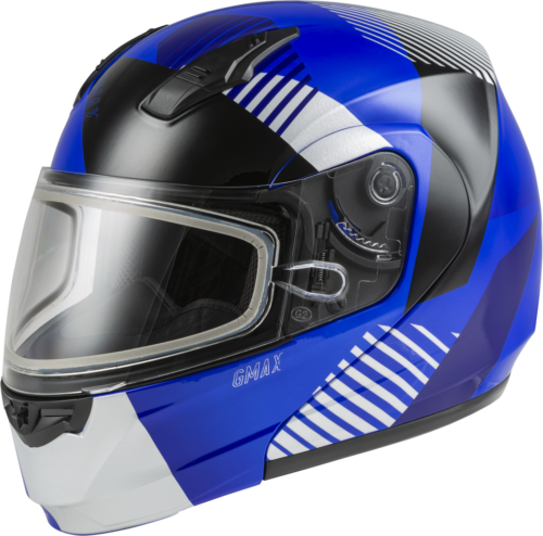 Gmax Helmet Md-04S Reserve 2X-Large Blue/Silver/Black Modular Snow Helmet W Double M2043048