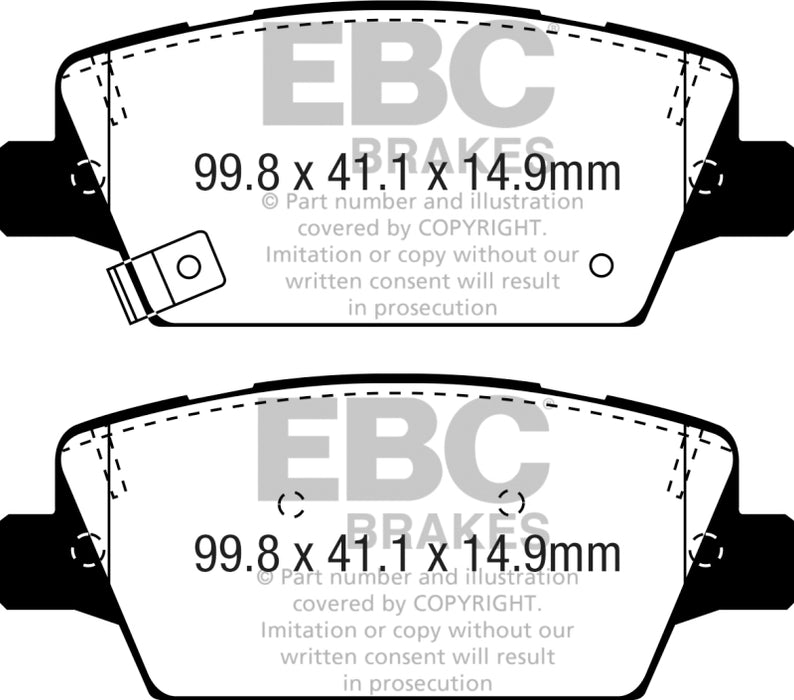 EBC 2017+ Kia Cadenza 3.3L Greenstuff Rear Brake Pads DP23086