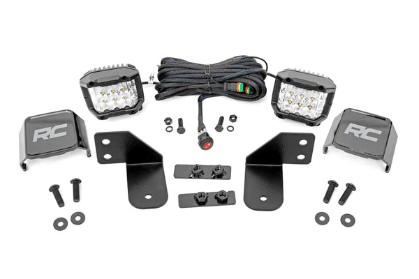 Rough Country Led Light Rr Cage Mount 2" Chrome Pair Wide Angle Fits Polaris Ranger 1000/Ranger Xp 900/1000 93144