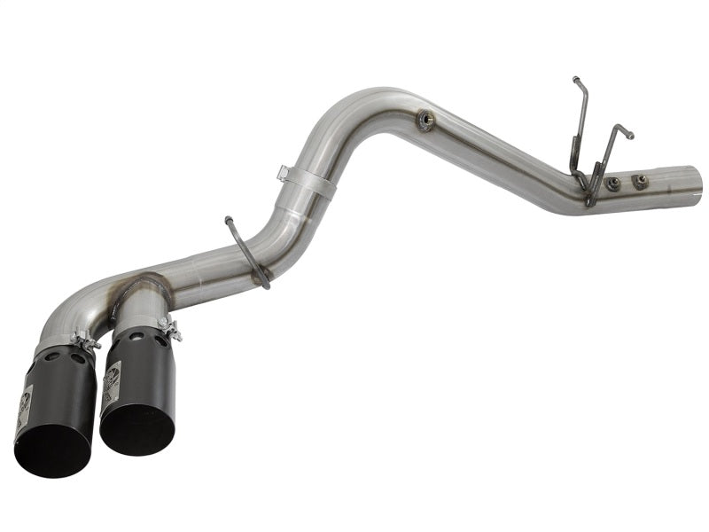 aFe Victory Series 4in 409-SS DPF-Back Exhaust w/ Dual Black Tips 2017 GM Duramax V8-6.6L(td) L5P 49-44089-B