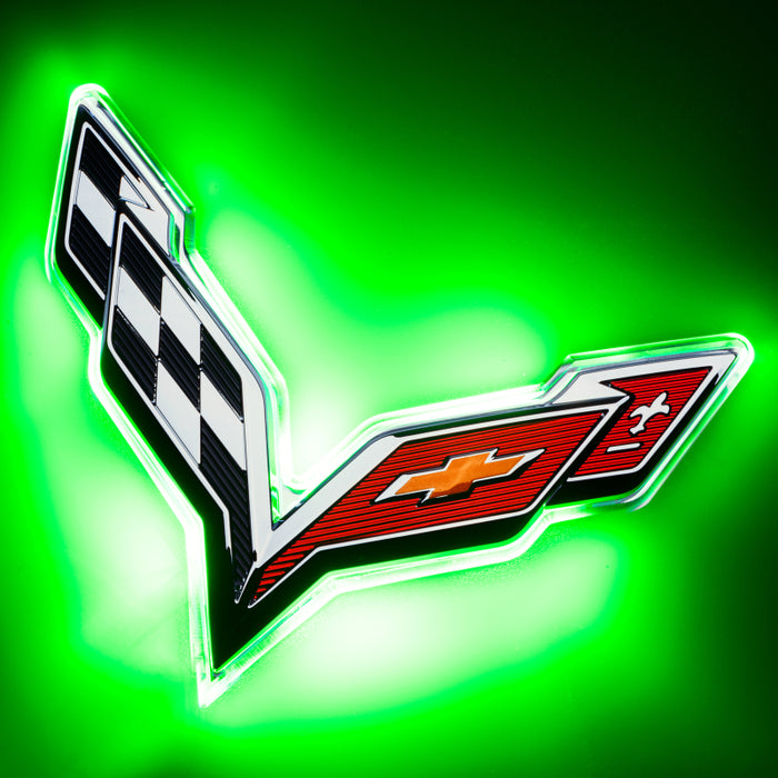 Oracle Corvette C7 Rear Illuminated Emblem Dual Intensity Green SEE WARRANTY 3655-004