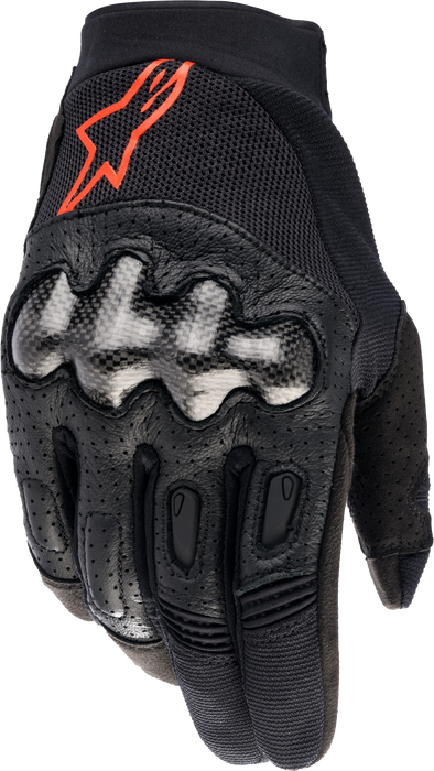 Alpinestars Megawatt Gloves Black/Red Fluo 2X 3565023-1030-XXL