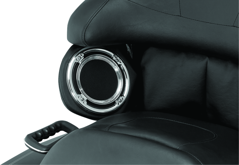 Kuryakyn Motorcycle Audio Accessory: Rear Speaker Accents For 1998-2013 Harley-Davidson Touring & Trike Motorcycles, Chrome, 1 Pair Black 3792