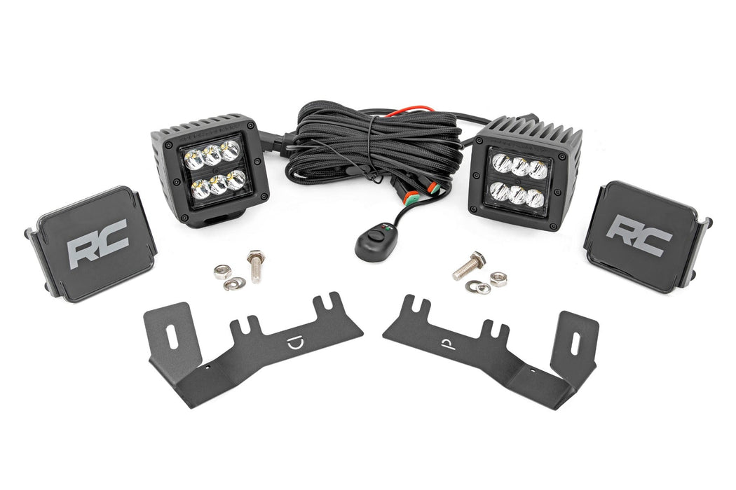 Rough Country Led Ditch Light Kit 2In Black Pair Spot Chevy/fits gmc 1500 (14-18) 71052