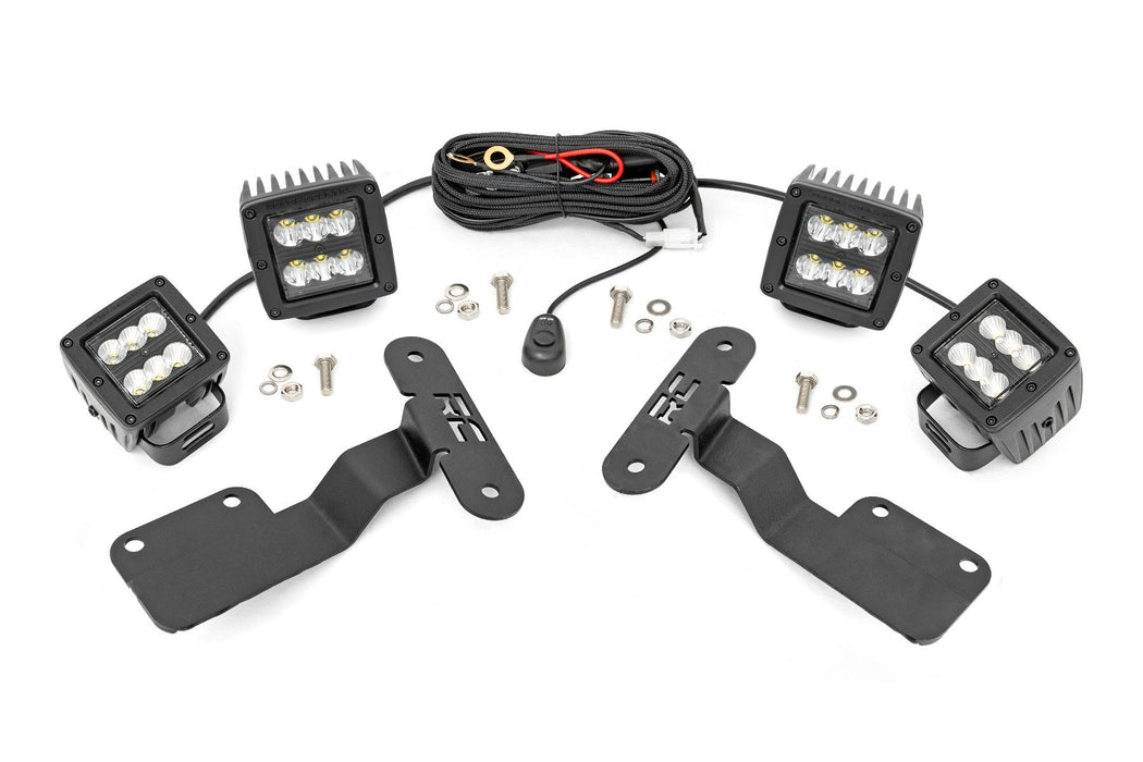 Rough Country Led Light Kit Ditch Mount Dual 2" Black Pairs Spot/Flood Subaru Forester (14-18) 70870