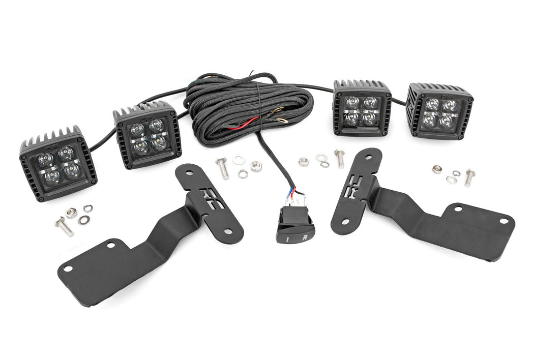 Rough Country Led Light Kit Ditch Mount Dual 2" Black Pairs White Drl Subaru Forester (14-18) 70871