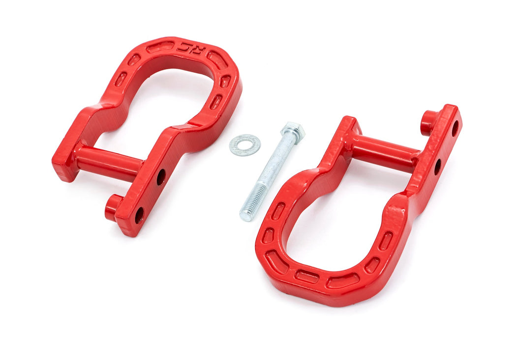 Rough Country Tow Hooks Forged Red Chevy Silverado 1500 2Wd/4Wd (2014-2018) RS134