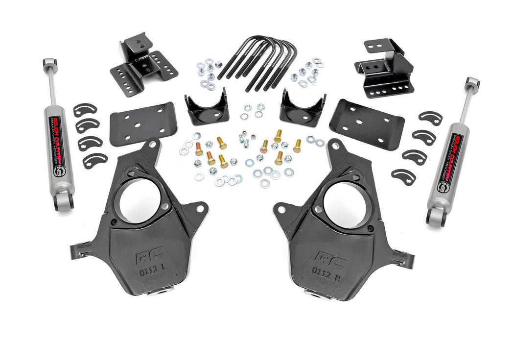 Rough Country 2 Inch Lowering Kit 4 Inch Rear Lowering Alum/Stamped Knuckle Chevy/Gmc 1500 (14-18) 71630