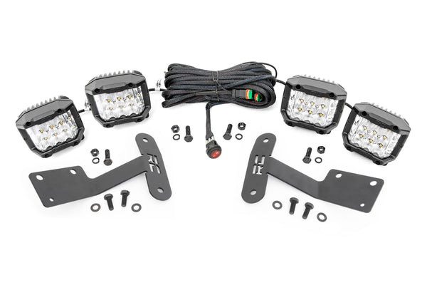 Rough Country LED Light Kit Ditch Mount 3" OSRAM Wide Fits toyotaTundra (14-21) 70839