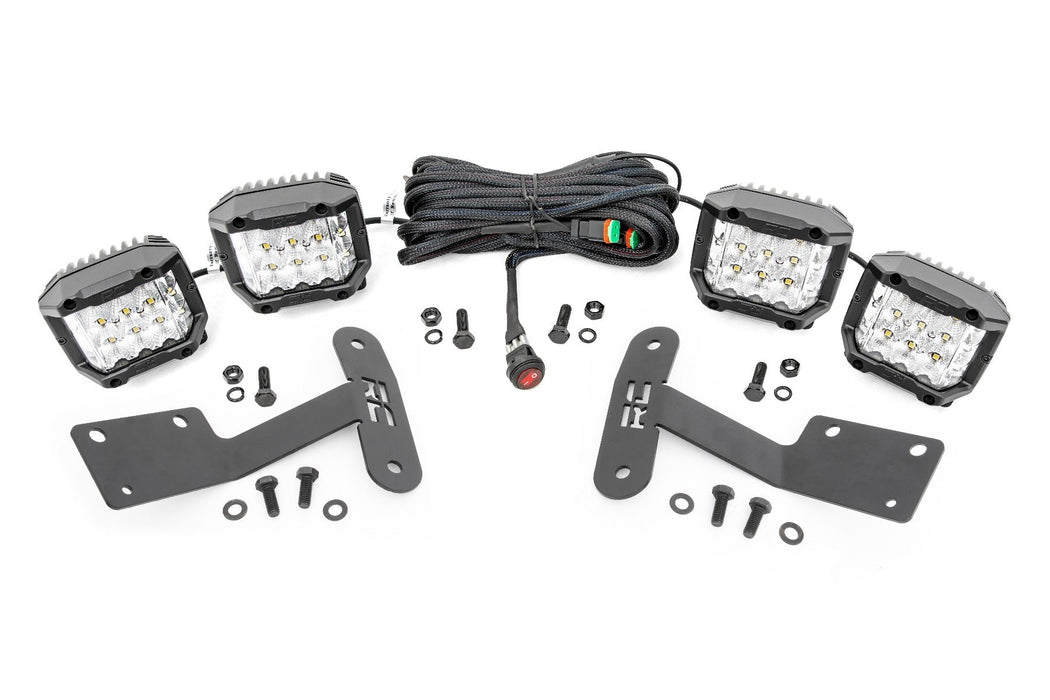 Rough Country LED Light Kit Ditch Mount 3" OSRAM Wide Fits toyotaTundra (14-21)
