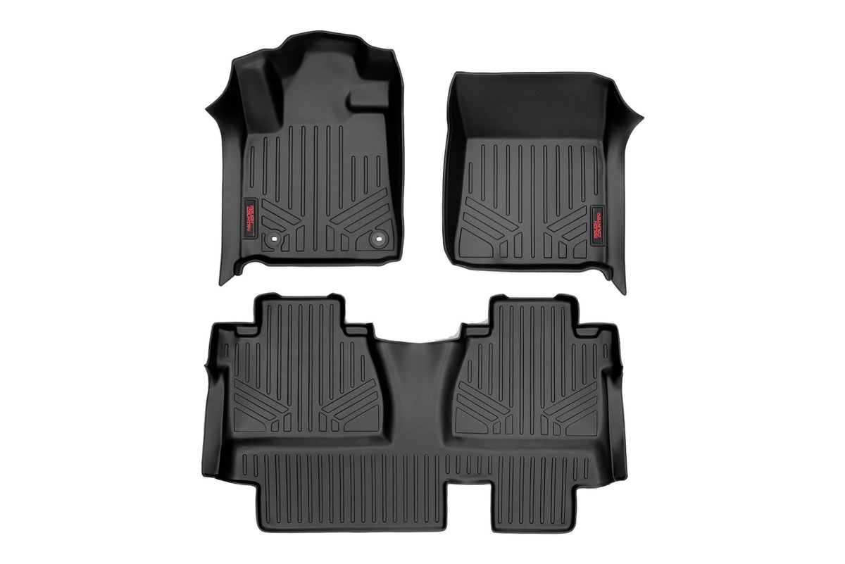 Rough Country Floor Mats FR & RR Double Cab Fits toyotaTundra 2WD/4WD (14-21) M-71413