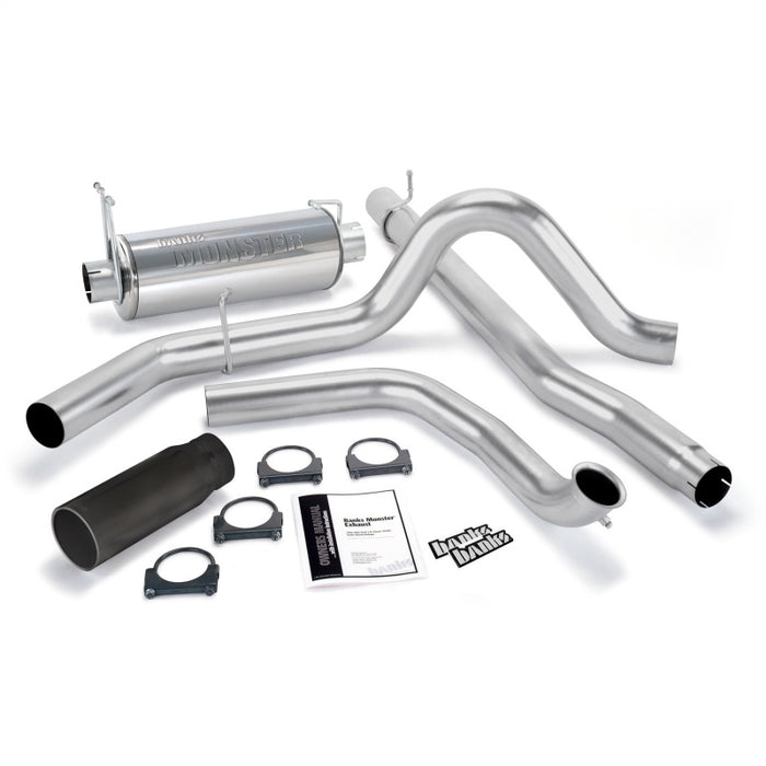 Banks Power 99 Ford 7.3L Truck w/Cat Conv Monster Exhaust System SS Single Exhaust w/ Black Tip 48655-B