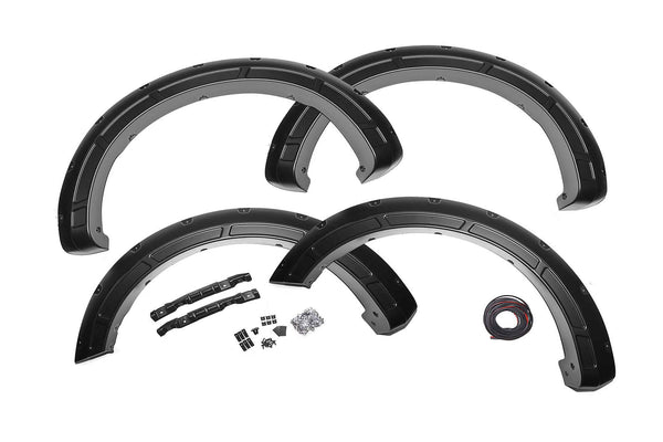 Rough Country Defender Pocket Fender Flares Black Fits Ford F-150 2WD/4WD (15-20) A-F11811-UH