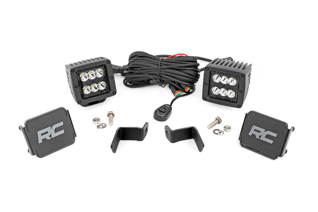 Rough Country Led Light Ditch Mount 2" Black Pair Spot Ford F-150 (15-23)/F-150 Lightning (2022) 71028