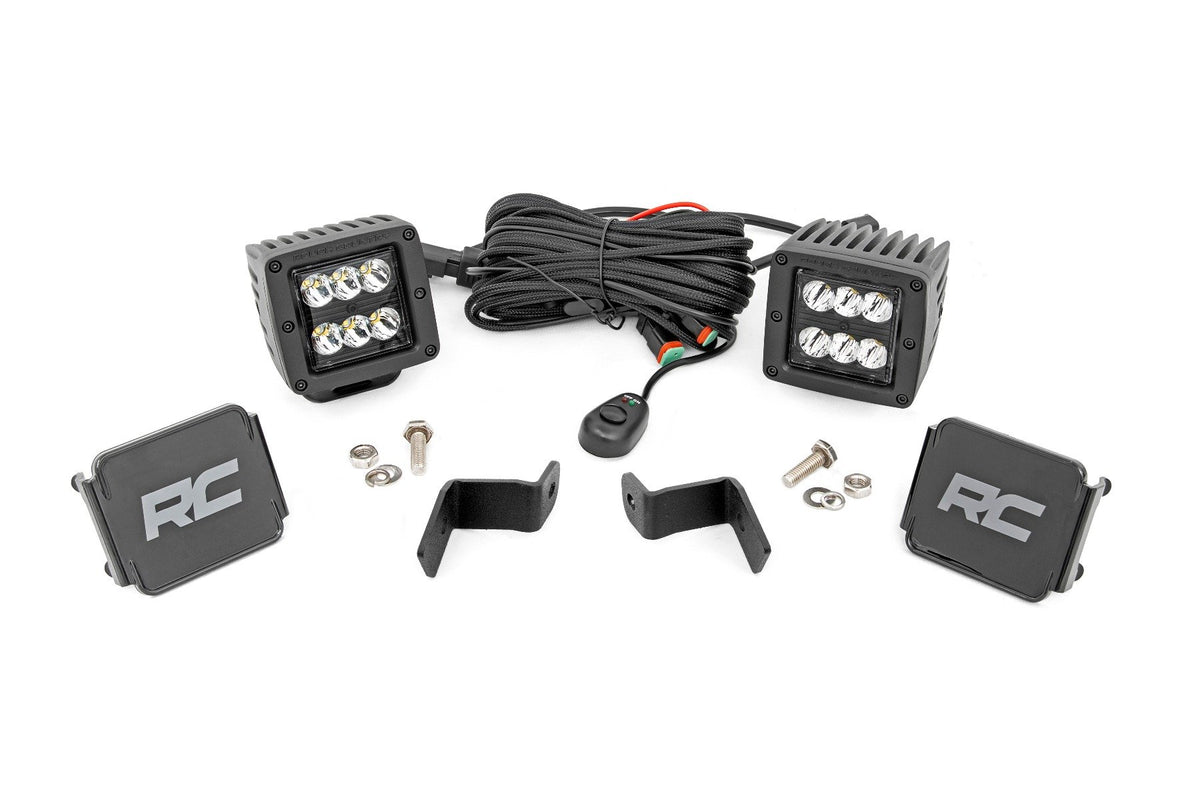 Rough Country Led Light Ditch Mount 2" Black Pair Spot Fits Ford F-150 (15-23)/F-150 Lightning (2022) 71028