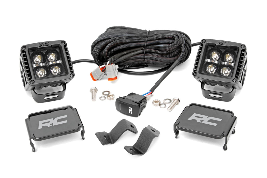 Rough Country Led Light Pair Ditch Mount 2" Black Drl Ford F-150 (15-23)/F-150 Lightning (22-23) 71031