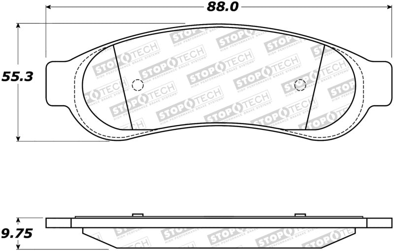 StopTech Sport Brake Pads w/Shims and Hardware Rear 309.1067