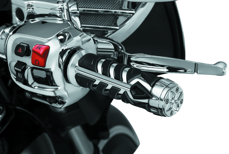 Kuryakyn Motorcycle Handlebar Accessory: Spear Grips With Rubber Inserts And End
