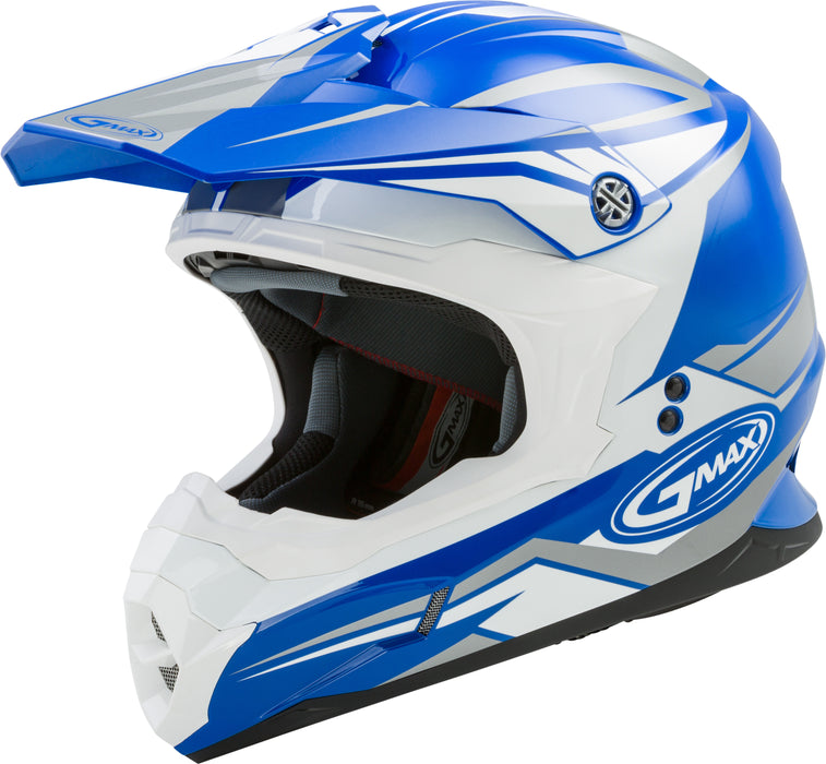 Gmax Mx-86 Off-Road Revoke Helmet Blue/White Md G3866045